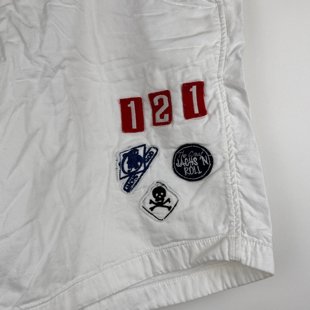 Jachs Just A Cheap Shirt Men’s White Denim Patches Shorts Waist 38 - Picture 2 of 10